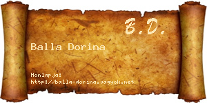 Balla Dorina névjegykártya